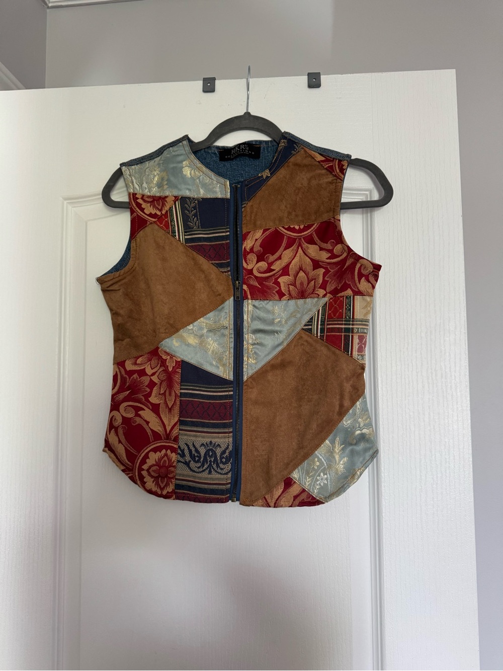 HKR vintage NWT Patchwork Zip Front Vest.